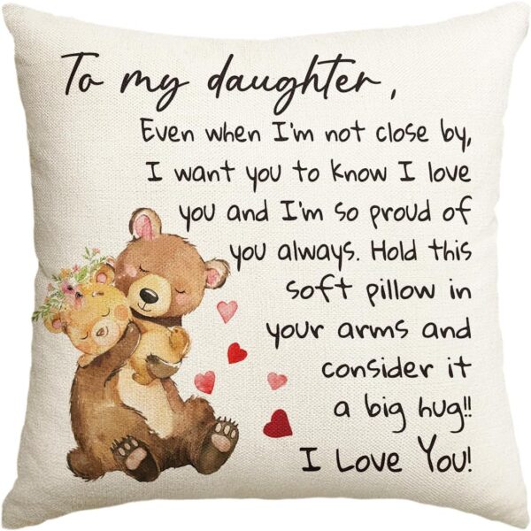 To My Daughter Throw Pillow Cover