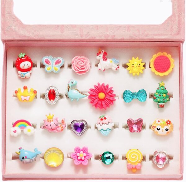 24 Jewel Rings Box for Girls