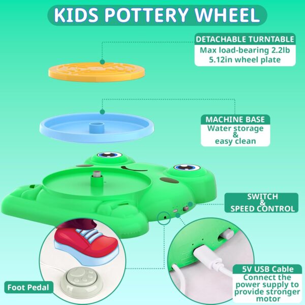 Pottery Wheel Kit for Kids - Air Dry Clay Craft Ages 6-12