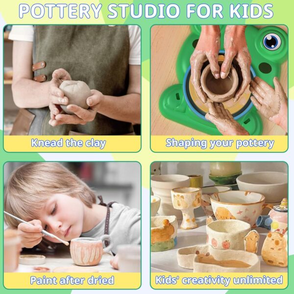Pottery Wheel Kit for Kids - Air Dry Clay Craft Ages 6-12