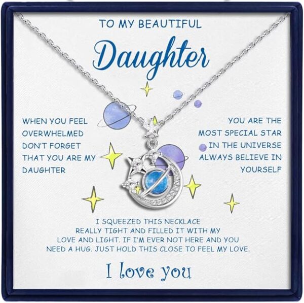 Stars Moon Necklace for Daughter